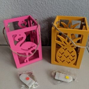 Tropical Outdoor Lanterns Patio Decor Resort Tiki Flamingo Pineapple Gift